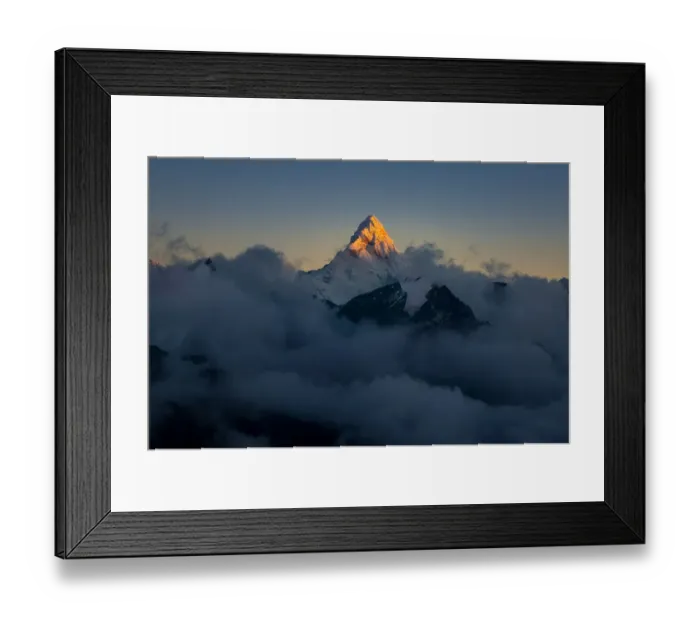 Framed Print : Sunset at Ama Dablam mountain peak Framed Print : Sunset at Ama Dablam mountain peak