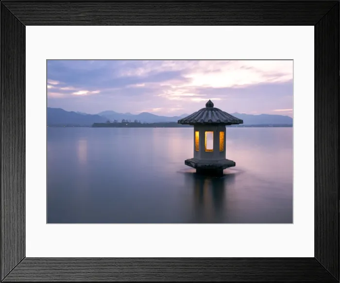 Framed Print : A stone lantern on the West Lake, Hangzhou Framed Print : A stone lantern on the West Lake, Hangzhou