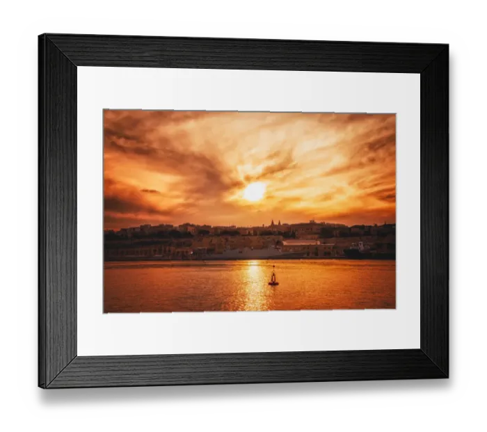 Framed Print : Valletta view from Senglea, Malta