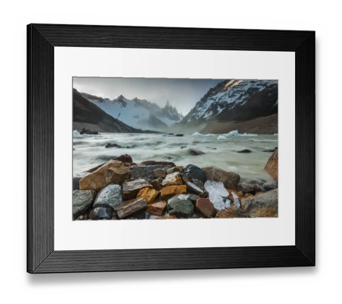 Framed Print : Sunset on the lake near Cerro Torre Framed Print : Sunset on the lake near Cerro Torre