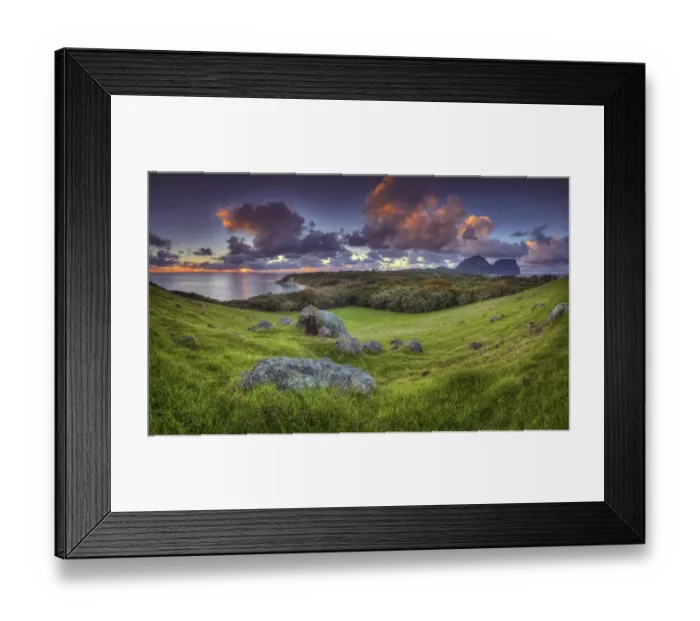 Framed Print : Scenically beautiful and a world heritage designated location, Lord Howe Island lies between the South Pacific ocean and the Tasman sea off the coast of New South Wales, Australia Framed Print : Scenically beautiful and a world heritage designated location, Lord Howe Island lies between the South Pacific ocean and the Tasman sea off the coast of New South Wales, Australia