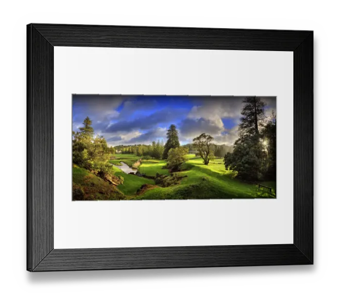 Framed Print : A panorama of the green and idyllic Kingston common, Norfolk Island