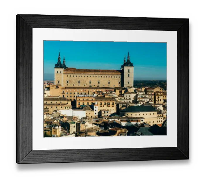 Framed Print : A View Across the Cityscape Towards the Alcazar of Toledo Framed Print : A View Across the Cityscape Towards the Alcazar of Toledo