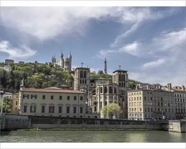 Fourviere Basilica from Saone river - Lyon
