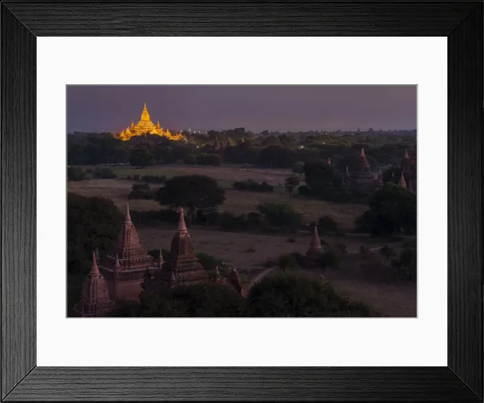 Framed Print : Ancient pagoda at Bagan in twilight, Myanmar Framed Print : Ancient pagoda at Bagan in twilight, Myanmar