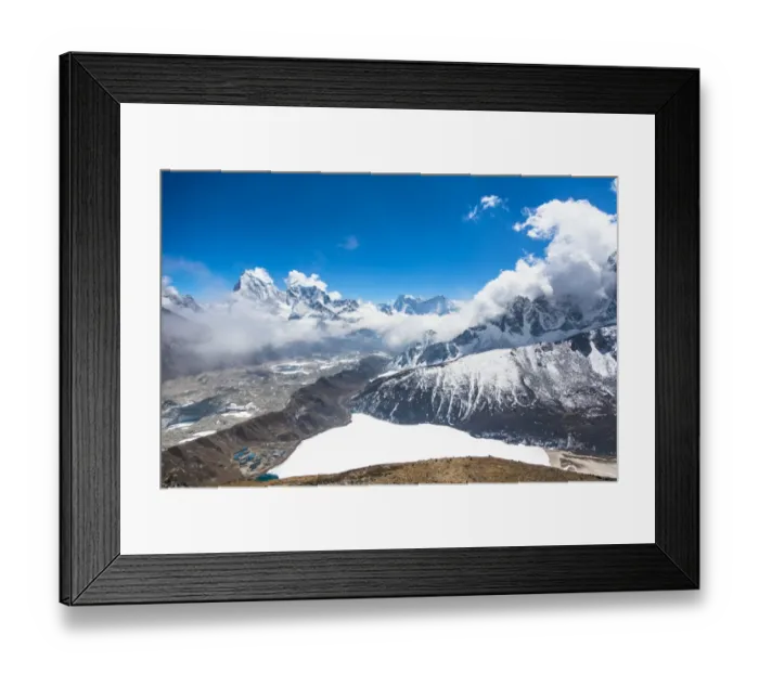 Framed Print : Stunning view from the top of Gokyo peak in Nepal Framed Print : Stunning view from the top of Gokyo peak in Nepal