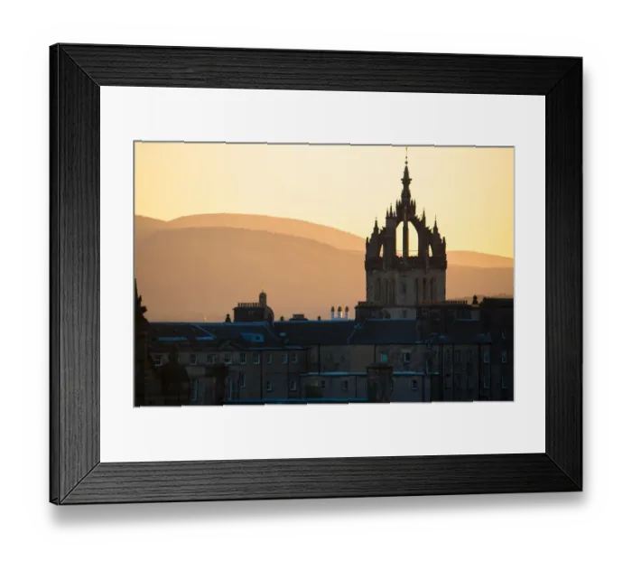 Framed Print : Edinburgh sunset silhouette Framed Print : Edinburgh sunset silhouette