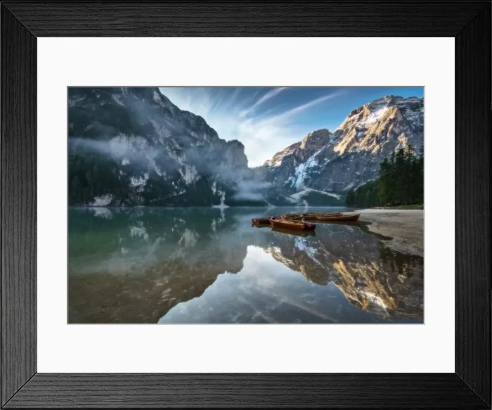 Framed Print : Lago di Braies - Dolomite Alps Framed Print : Lago di Braies - Dolomite Alps