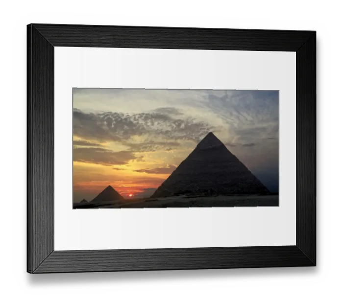 Framed Print : Sunset at the pyramids, Giza, Cairo, Egypt Framed Print : Sunset at the pyramids, Giza, Cairo, Egypt