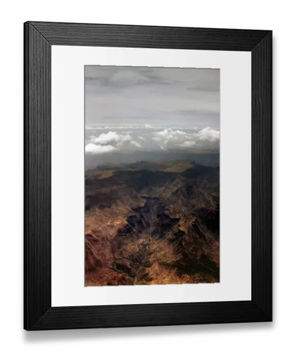 Framed Print : Semien mountains ridges view from plane Framed Print : Semien mountains ridges view from plane