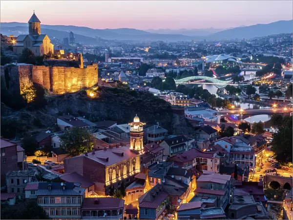 View of Tbilisi (Georgia) at dusk