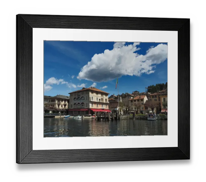 Framed Print : Main Square Of Orta San Giulio, Lake Orta, Seen From The Tourist Boat Framed Print : Main Square Of Orta San Giulio, Lake Orta, Seen From The Tourist Boat