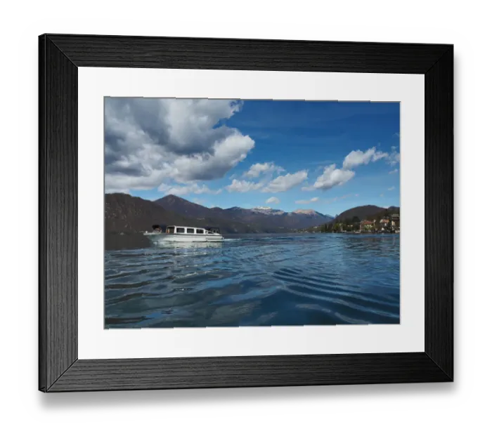 Framed Print : Tourist Boat On Lake Orta, Northern Italy