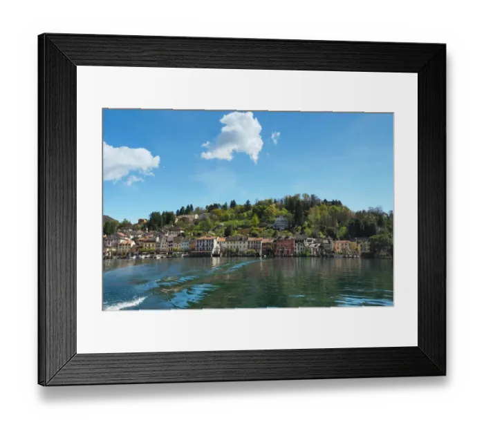 Framed Print : Picturesque Town Orta San Giulio, Lake Orta, Northern Italy Framed Print : Picturesque Town Orta San Giulio, Lake Orta, Northern Italy