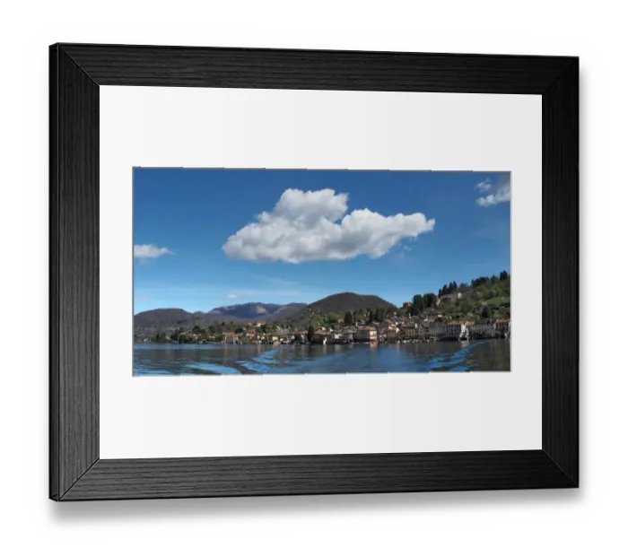 Framed Print : Panorama View Of Orta San Giulio From The Tourist Boat Framed Print : Panorama View Of Orta San Giulio From The Tourist Boat