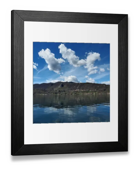 Framed Print : Beautiful Clouds And Blue Sky On Lake Orta In Northern Italy Framed Print : Beautiful Clouds And Blue Sky On Lake Orta In Northern Italy
