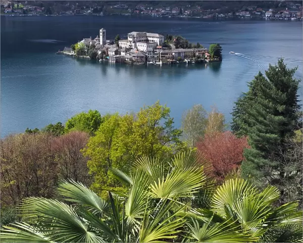 Island Of San Giulio Seen From The Sacred Mountain Of Orta