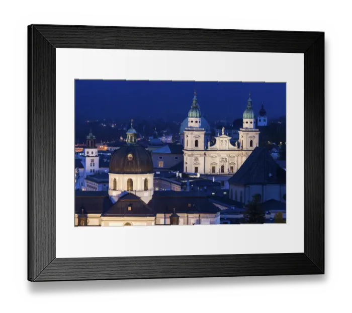 Framed Print : Austria, Salzburg, Churches in old town Framed Print : Austria, Salzburg, Churches in old town