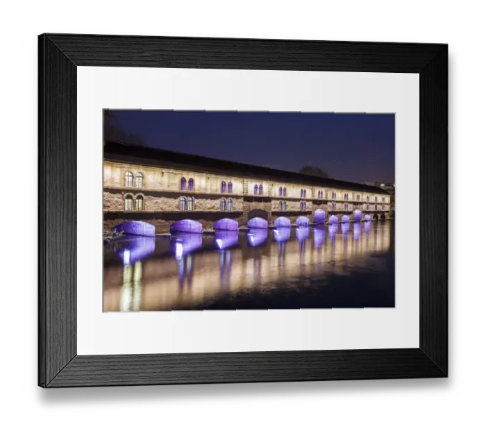 Framed Print : France, Alsace, Strasbourg, Petite-France, Covered bridge