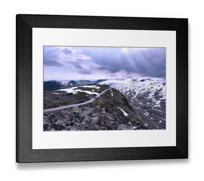 Framed Print : The road to the summit of Dalsnibba
