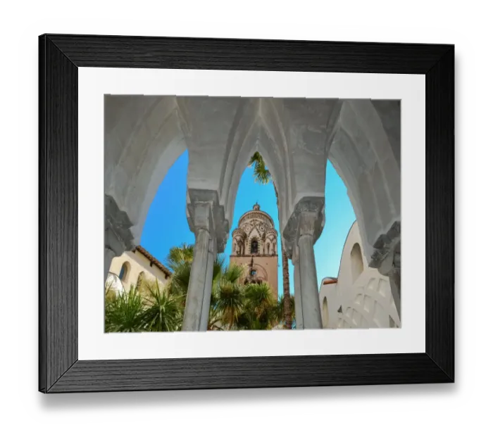 Framed Print : Chiostro del Paradiso interior details, Amalfi