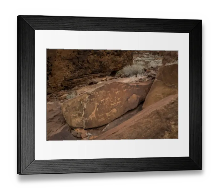 Framed Print : Ancient rock engravings, Twyfelfontain, Namibia