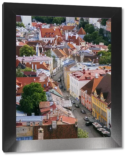 High angle view of Tallinn old town, Estonia, EU