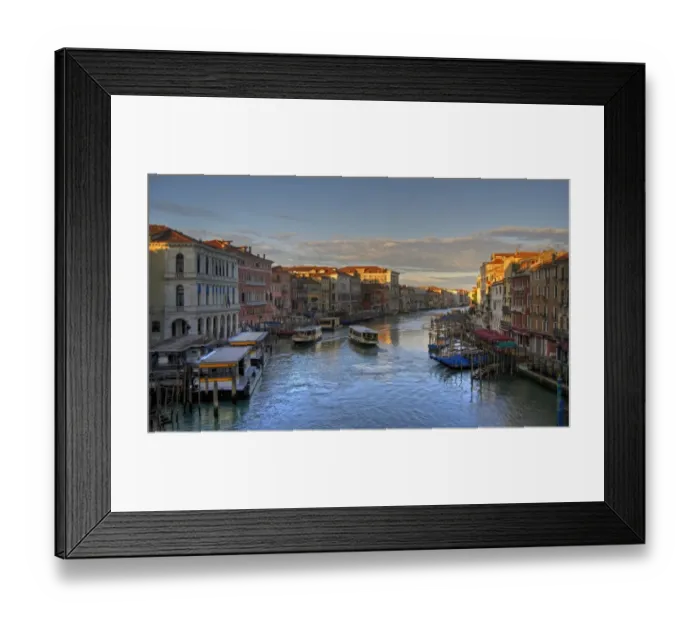 Framed Print : Grand Canal picturesque sunset and vaporetto Framed Print : Grand Canal picturesque sunset and vaporetto