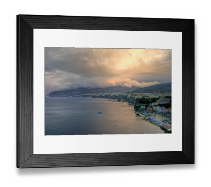 Framed Print : Sorrento and Bay of Naples stormy sunset Framed Print : Sorrento and Bay of Naples stormy sunset