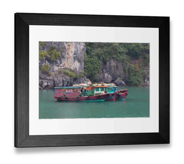 Framed Print : Moored tourist boats