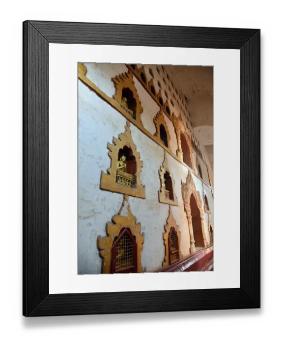 Framed Print : Inside Ananda Phaya Bagan Buddhist Temple Unesco Myanmar