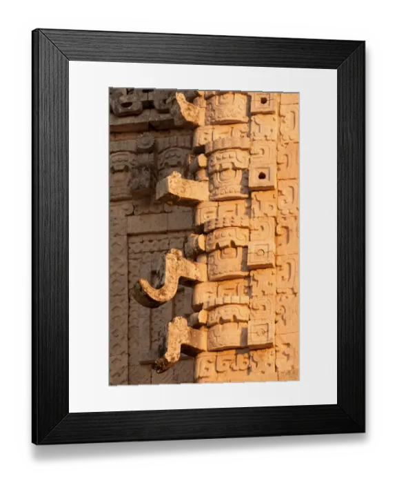 Framed Print : Limestone carvings in Uxmal, Yucatan, Mexico Framed Print : Limestone carvings in Uxmal, Yucatan, Mexico