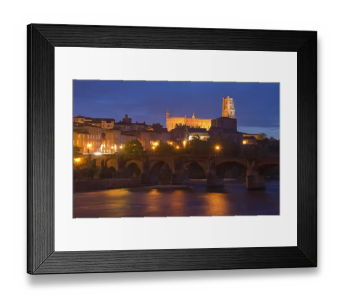 Framed Print : Albi. View at dusk of the medieval French town of Albi.Here we can see the bridge Framed Print : Albi. View at dusk of the medieval French town of Albi.Here we can see the bridge