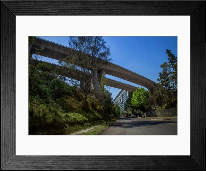 Framed Print : High bridge in a residential area of Mexico City Framed Print : High bridge in a residential area of Mexico City