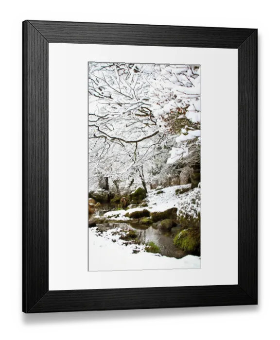 Framed Print : Snow covered landscape around a river inlet Framed Print : Snow covered landscape around a river inlet