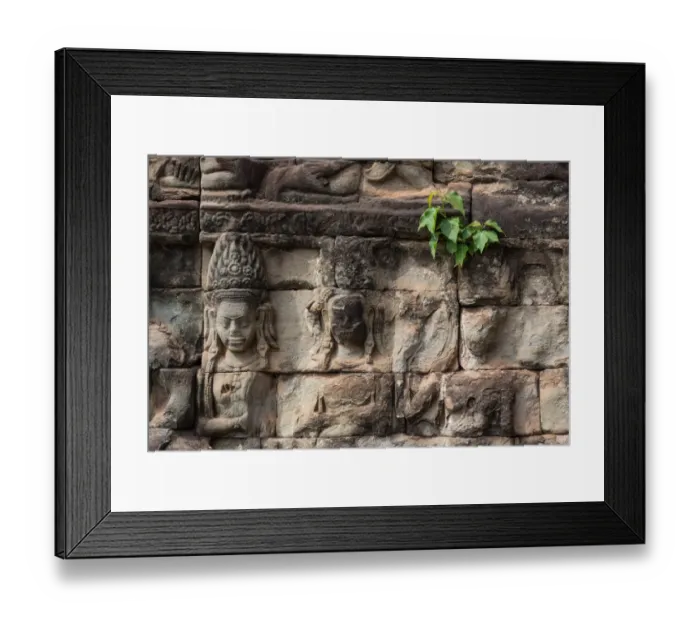 Framed Print : Stone Carvings, Angkor Wat