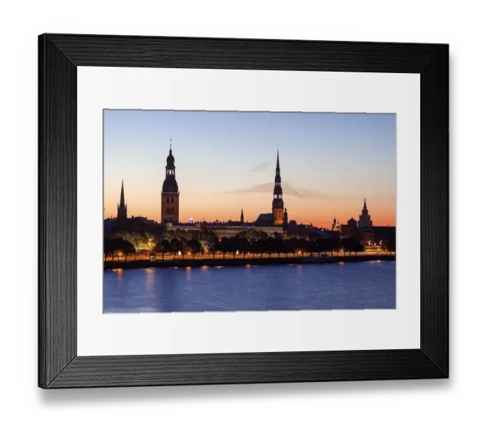 Framed Print : Latvia, Riga, View of city across River Daugava Framed Print : Latvia, Riga, View of city across River Daugava