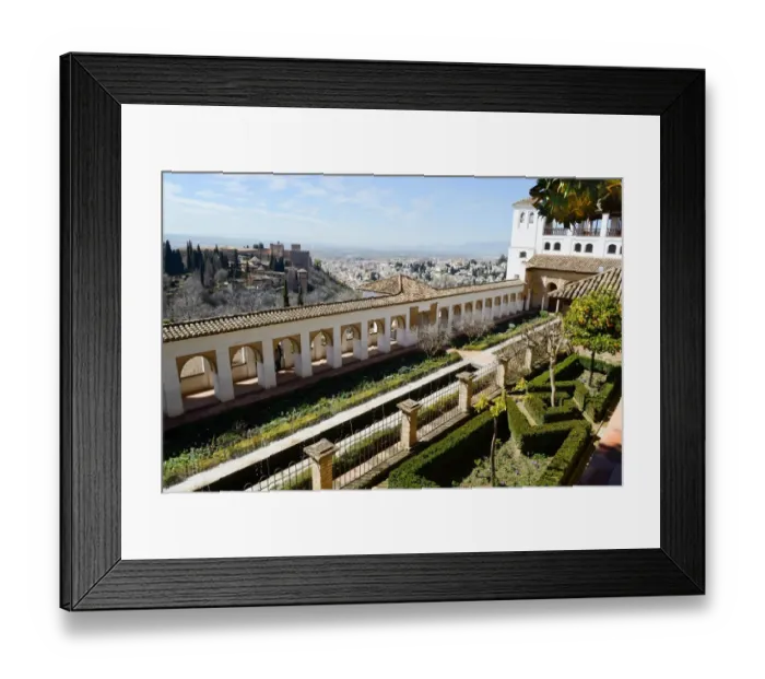 Framed Print : Courtyard of the acequia in Generalife, Alhambra Framed Print : Courtyard of the acequia in Generalife, Alhambra