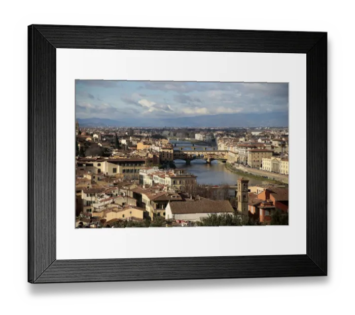 Framed Print : Panorama of Florence with the Arno River, as seen from the hill of San Miniatos Church Framed Print : Panorama of Florence with the Arno River, as seen from the hill of San Miniatos Church
