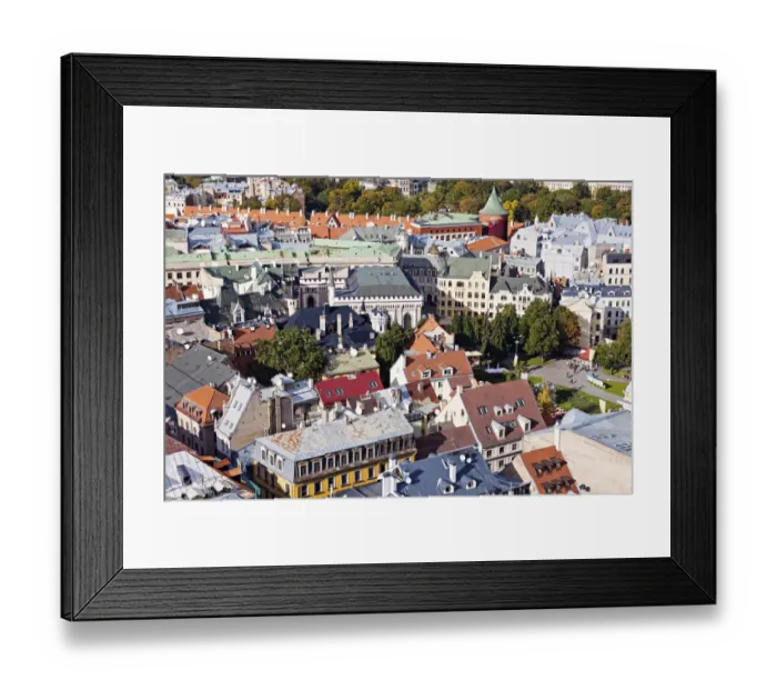 Framed Print : Latvia, Riga, City architecture with Powder Tower