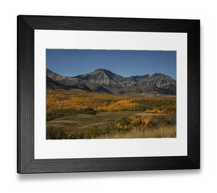 Framed Print : Mountains and foothills with autumn colours