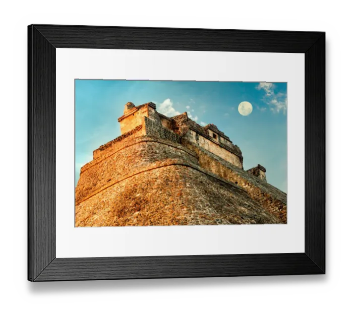 Framed Print : Magician Pyramid and full moon, Uxmal, Mexico Framed Print : Magician Pyramid and full moon, Uxmal, Mexico