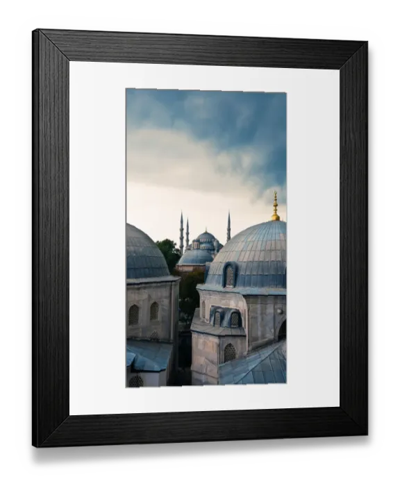 Framed Print : Blue mosque and domes in Istanbul, Turkey Framed Print : Blue mosque and domes in Istanbul, Turkey