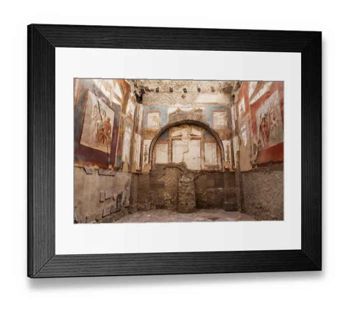 Framed Print : Italy, Campania, Ercolano, Old mural on walls of ruins of Herculaneum Framed Print : Italy, Campania, Ercolano, Old mural on walls of ruins of Herculaneum