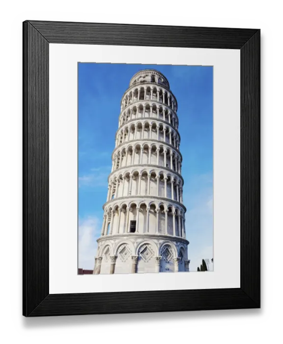 Framed Print : Pisa, Tuscany, Italy, Leaning Tower under clear sky Framed Print : Pisa, Tuscany, Italy, Leaning Tower under clear sky