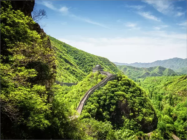 Aerial view of Great Wall of China, Beijing, Hebei Province, China