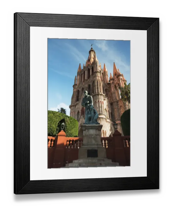Framed Print : Parish church and statue
