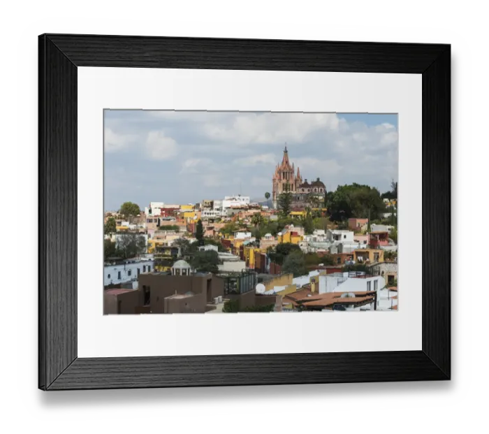 Framed Print : Cityscape with parish church in the distance