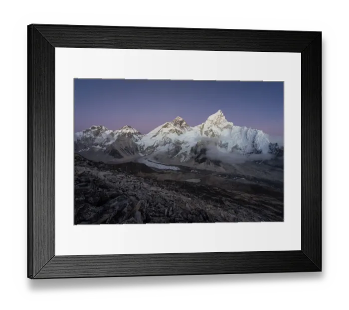 Framed Print : Everest and Nuptse mountain peak from Kalapattar Framed Print : Everest and Nuptse mountain peak from Kalapattar