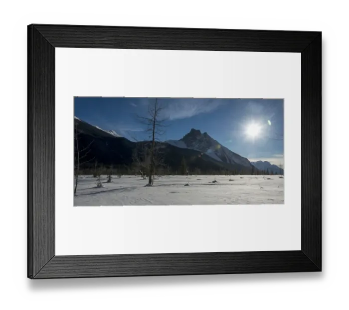 Framed Print : A snow covered field and the Canadian Rocky Mountains in Yoho National Park Framed Print : A snow covered field and the Canadian Rocky Mountains in Yoho National Park
